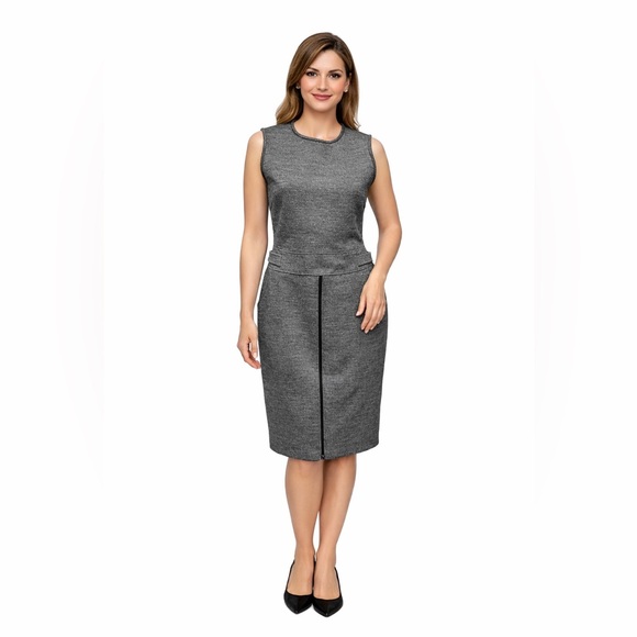 MaxMara Dresses & Skirts - Max Mara Ginnata Wool Midi Dress Size 8 Front Zip Sheath Dark Gray NWT